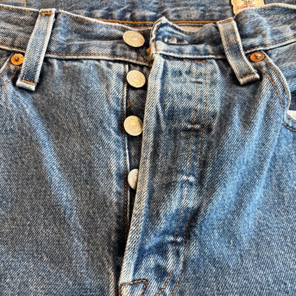 Levi's 501 White Oak Cone Denim Slim Button Fly Jeans- W28/28 - Picture 5 of 9
